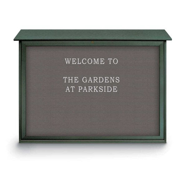 Indoor Enclosed Combo Board, 42"x32", Satin Frame/Black Porc & Amethyst